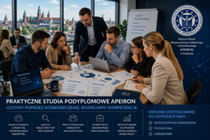 Praktyczne zajęcia warsztatowe na studiach podyplomowych w Wyższej Szkole Bezpieczeństwa Publicznego i Indywidualnego Apeiron w Krakowie.
