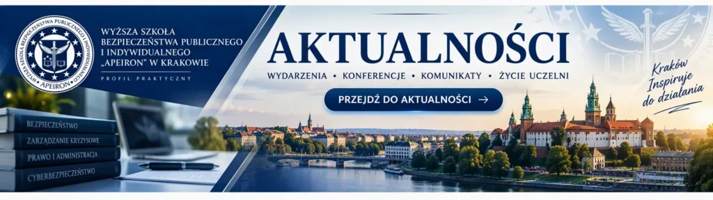 Baner kierujący do aktualności Wyższej Szkoły Bezpieczeństwa Publicznego i Indywidualnego „Apeiron” w Krakowie